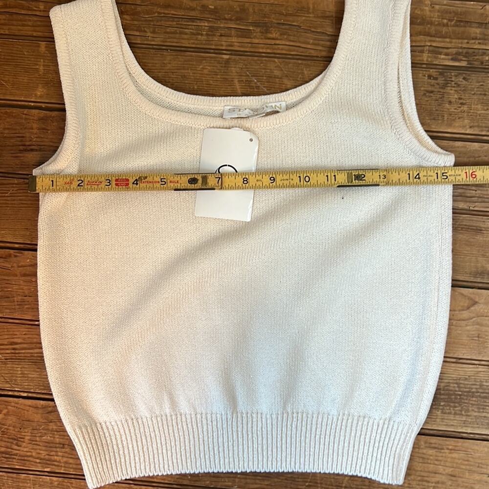 Vintage St John Santana knit cream tank top size small NWT - Picture 4 of 5